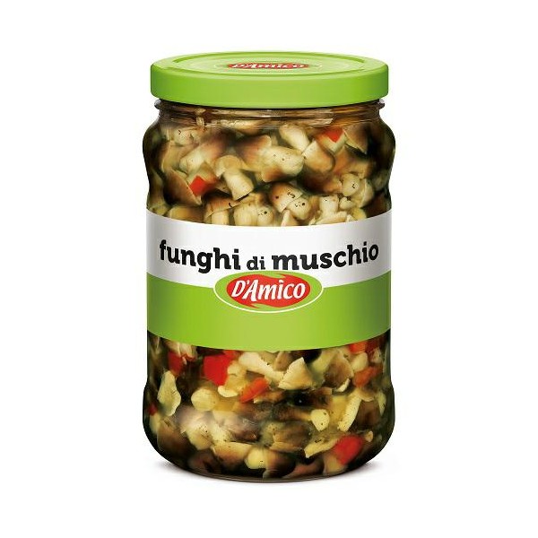 Funghi di muschio in olio kg.1,55 d amico(ct 2 pezzi)