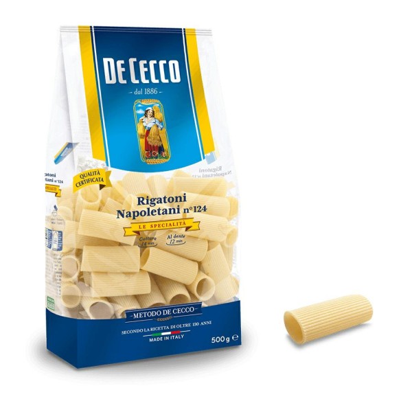 Rigatoni n.124 f/s gr.500 napoletani de cecco (ct 12pz)