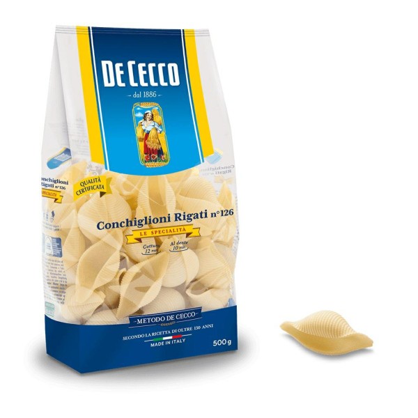 CONCHIGLIONI RIGATIN.126 F/S GR.500 DE CECCO (CT 12UNDS)