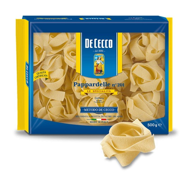 PAPPARDELLE-GRIESS-NESTER N. 201 GR.500 DE CECCO (VE 8 STÜCK)