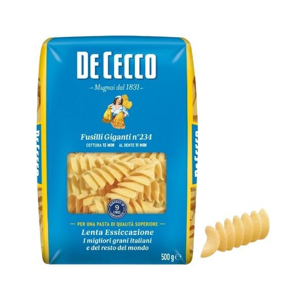 Fusilli giganti n.234 gr.500 de cecco (ct 24 pz)