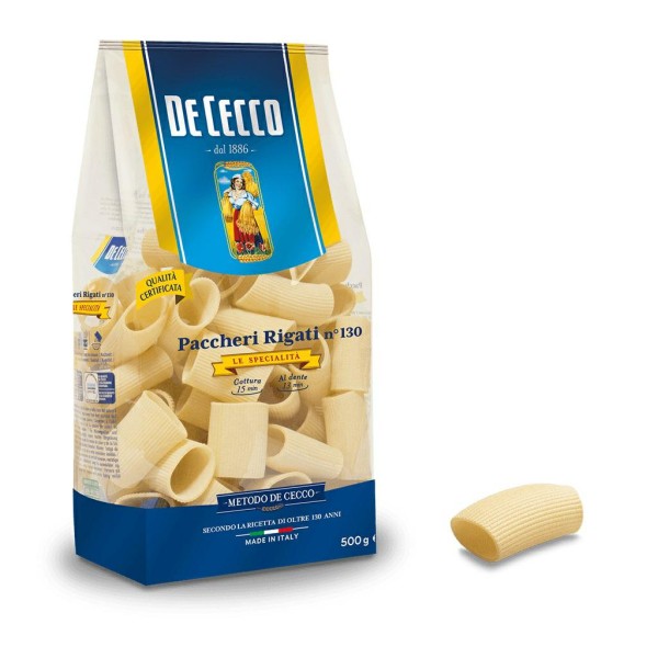Paccheri rigati f/sn.130 gr.500 de cecco (ct 12pz)