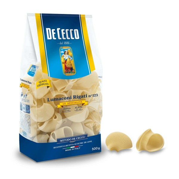 Lumaconi rigati de cecco 123 f/s gr.500 (ct 12pz)