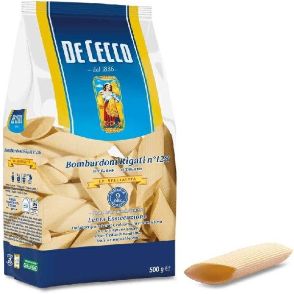 Bombardoni rigati n.128 f/s de cecco gr.500 (ct 12 pz)