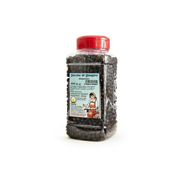 Bacche di ginepro vaso pet gr.400 pavone (ct 6 pz)