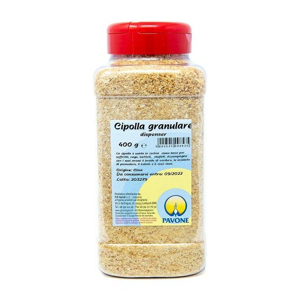 CEBOLLA GRANULADA PET BOTE GR.400 PAVONE (CT 6 UDS)