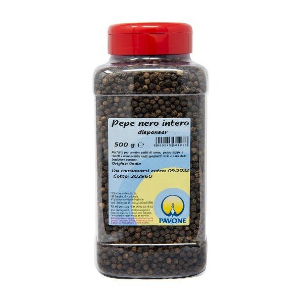 GANZER SCHWARZER PFEFFER PET GLAS GR.500 PFAU (VE 6 STÜCK)