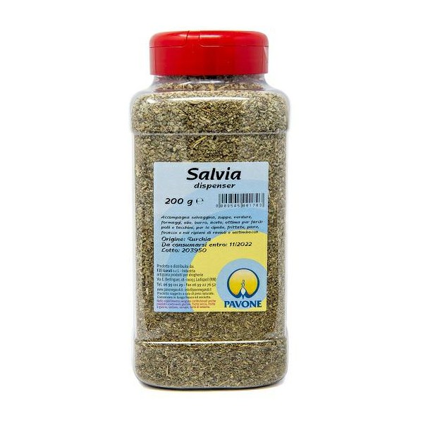 HOJAS DE SALVIA PET TARRO GR.200 PAVO REAL(CT 6)